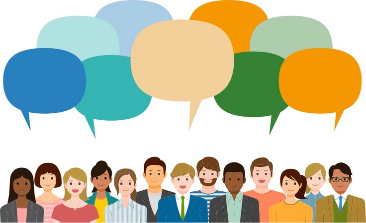 Die Grafik visualisiert, dass DigitalHubs den Austausch aller Teilnehmenden untereinander fördern sollen. 