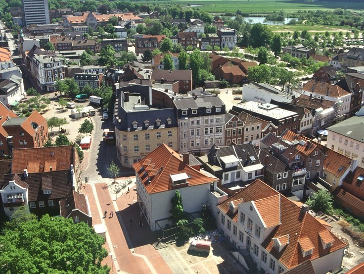 Die Stadt Itzehoe aus der Vogelperspektive.