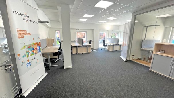 Blick in ein Büro des neuen DigitalHubs