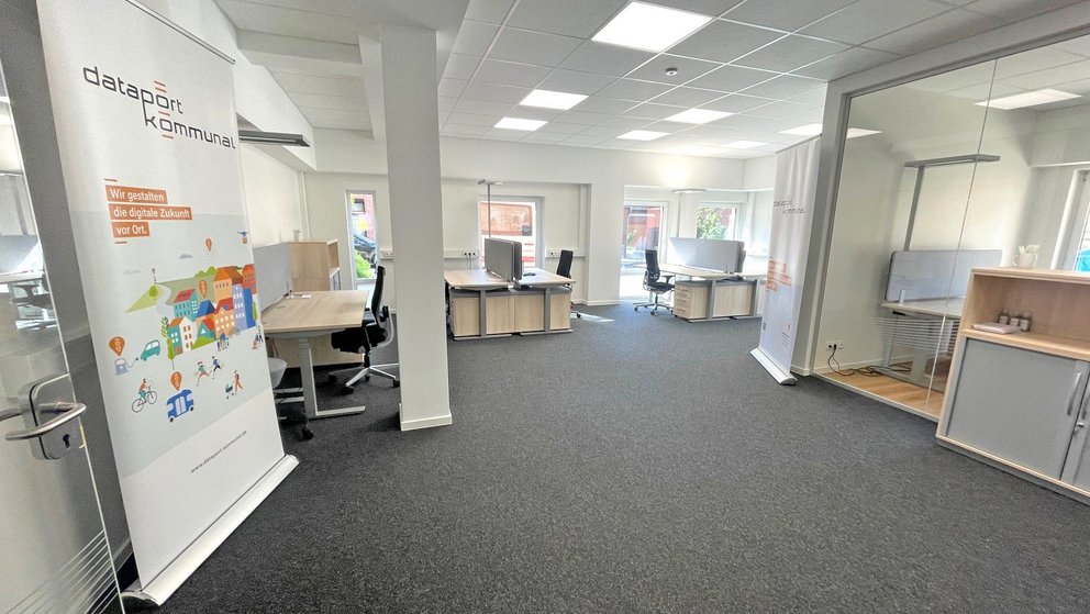 Blick in ein Büro des neuen DigitalHubs
